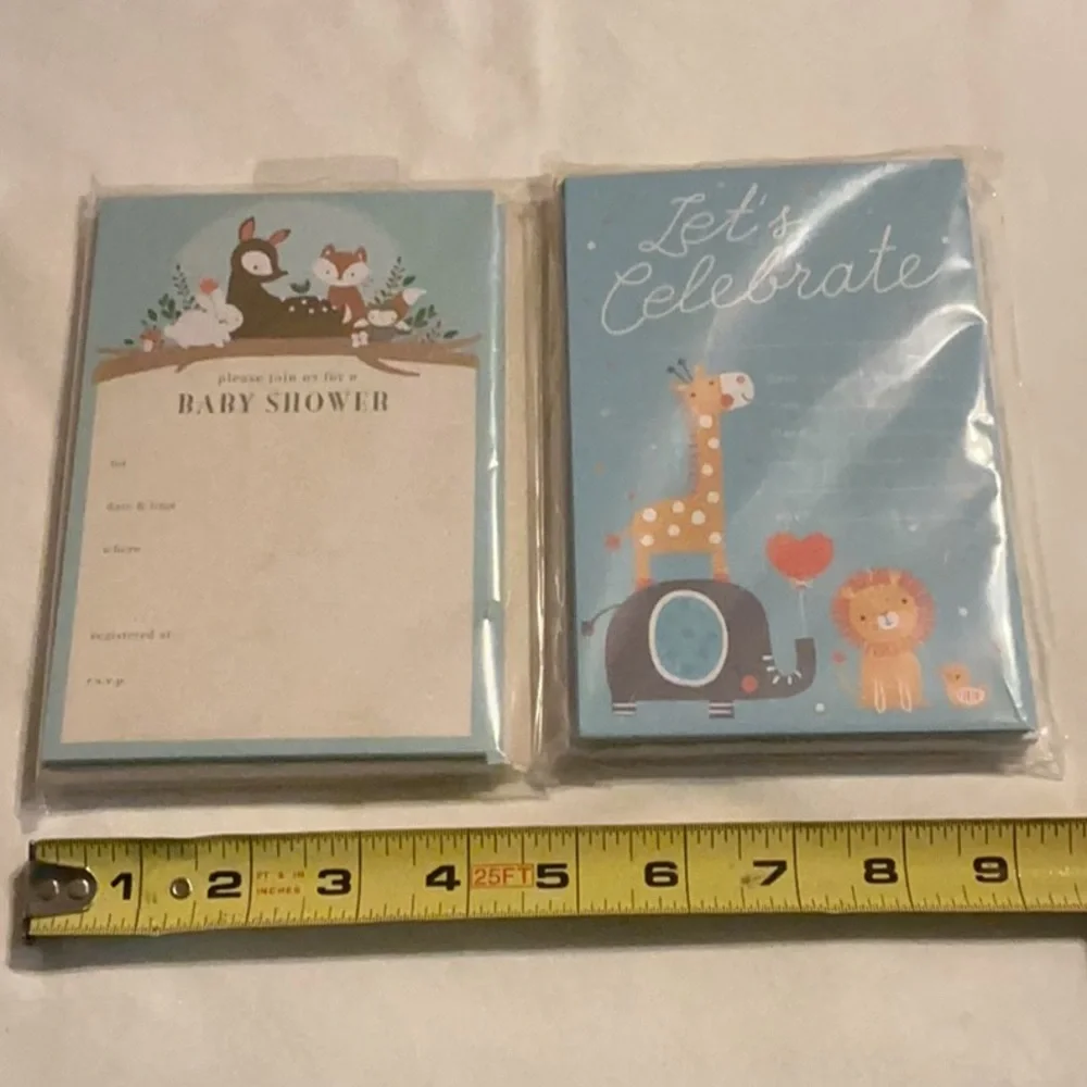 Set of 2 packages of Baby Shower & Celebrate Invitation Cards with envelopes